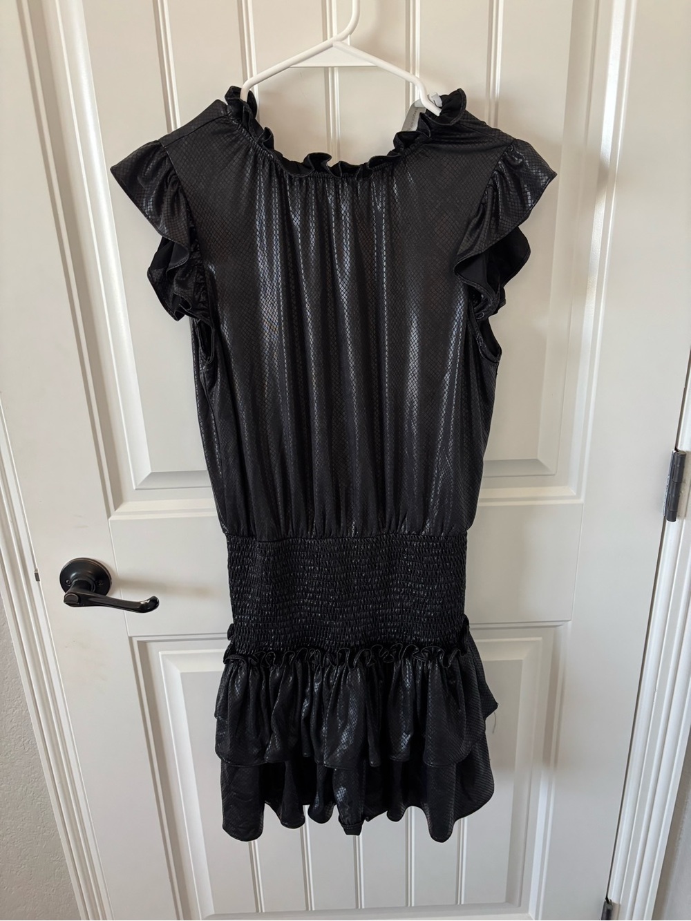 The Impeccable Pig Black Ruffled Mini Dress